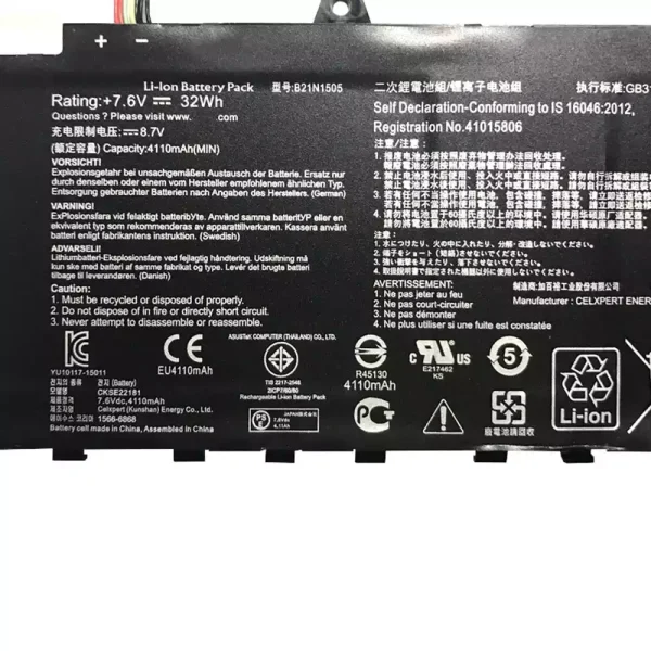 Baterija za Prijenosno računalo ASUS E402S,E502S - Image 3