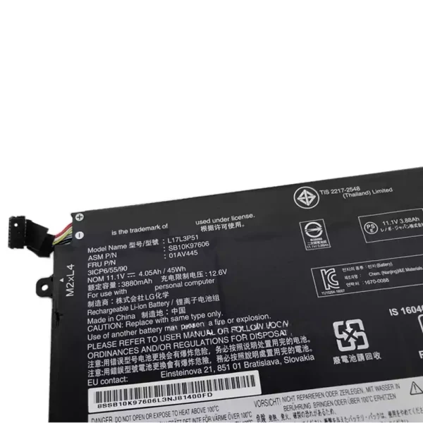 Baterija za Prijenosno računalo Lenovo L17C3P51,L17C3P52 - Image 3