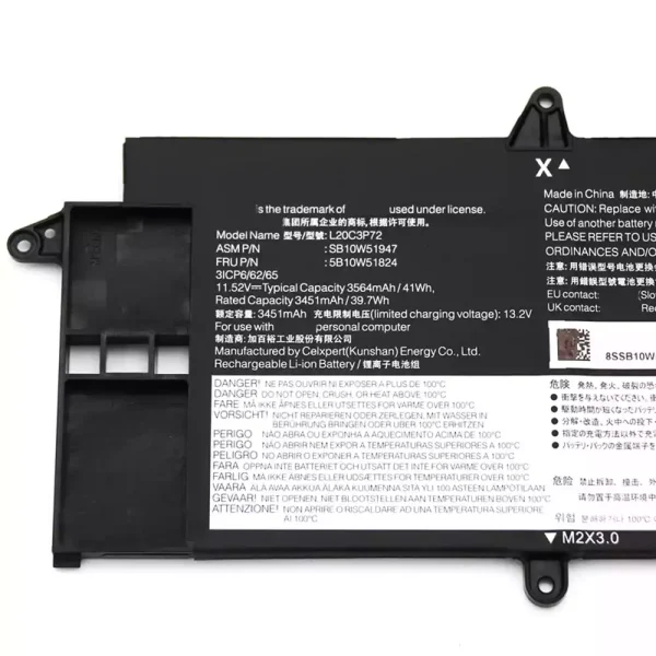 Baterija za Prijenosno računalo LENOVO L20C3P72 L20M3P72 L20D3P72 - Image 3