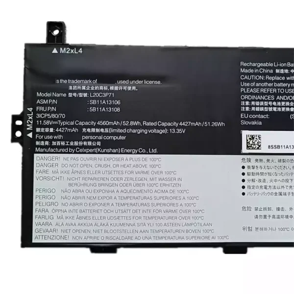 Baterija za Prijenosno računalo LENOVO X13 Yoga G2,SB11A13105 SB11A13106 5B11A13107 5B11A13108 - Image 3