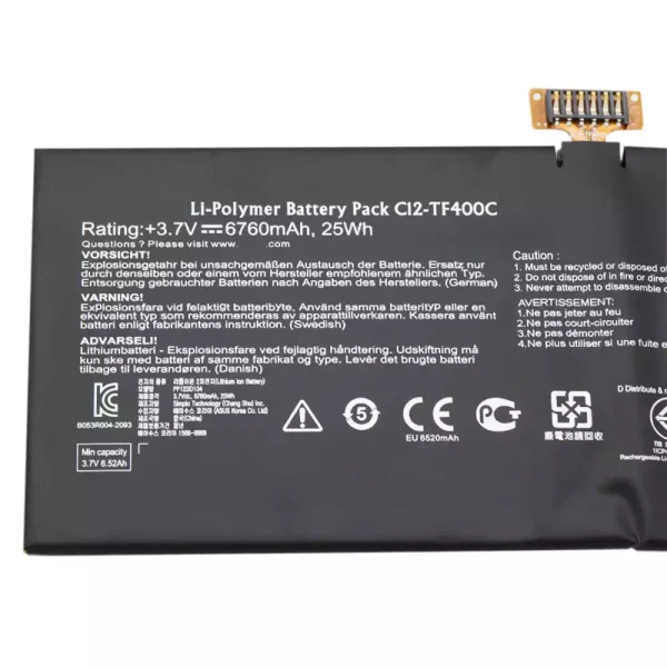 Baterija za Tablet ASUS C12-TF400C - Image 3