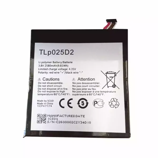 Pametni telefon Baterija TLP025D2 za Alcatel