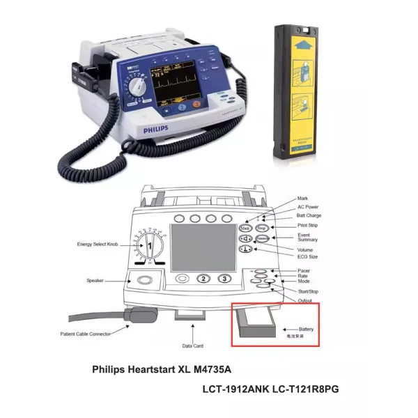 Baterija za Philips Heartstart M4735A M3516A LCT-1912ANK LC-T121R8PG - Image 4