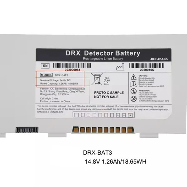 Baterija za DRX-BAT3,Carestream HPX-DR 2530 - Image 4