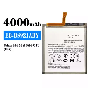 Pametni telefon Baterija EB-BS921ABY za Samsung Galaxy S24 5G