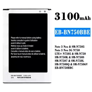 Pametni telefon Baterija EB-BN750BBE EB-BN750BBC za Samsung Note 3 Neo