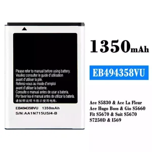Pametni telefon Baterija EB494358VU za Samsung Ace S5830