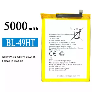 Pametni telefon Baterija BL-49HT za Tecno KE7 / SPARK 6 / Camon 16 /Camon 16 Pro