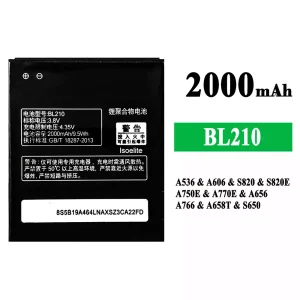 Pametni telefon Baterija BL210 za Lenovo A536/A606/S820/S820E/A750E/A770E/A656/A766/A658T/S650