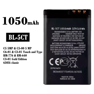 Pametni telefon Baterija BL-5CT za Nokia C3-01 C6-01 C5-00 / 6303 6730c