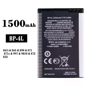 Pametni telefon Baterija BP-4L za Nokia E61i/E63/E90/E71/E71x/N97/N810/E72/E52