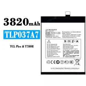 Pametni telefon Baterija TLP037A7 za Alcatel TCL Plex/T780H