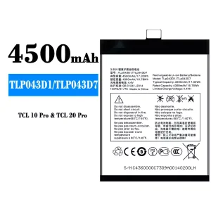 Pametni telefon Baterija TLP043D1/TLP043D7 za Alcatel TCL 10 Plus/TCL 20 Plus/TCL 10 pro/TCL 20 pro